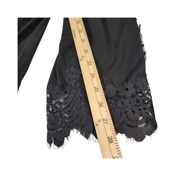 Adrianna Papell Black Lace Bell‎ Sleeve Top Women's Size L - Picture 5 of 7